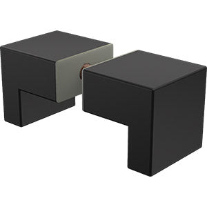 Square L shape knob for shower screen doors - Matt Black - Image 1