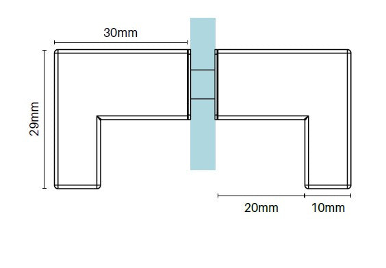 Square L shape knob for shower screen doors - Matt Black - Image 2
