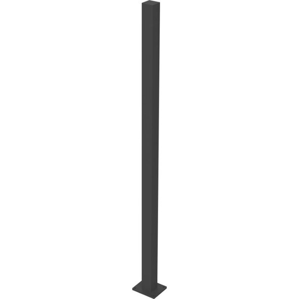 Matt Black / 1300mm - Base Plated - SQ50 post top cap - SQ50 domical cover