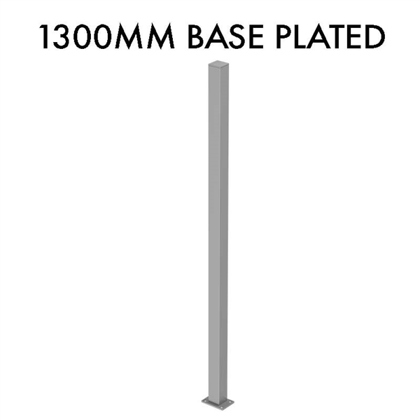Satin / 1300mm - Base Plated - SQ50 post top cap - SQ50 domical cover