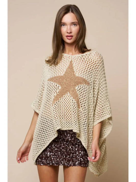 Star Crochet Loose Fit Top
