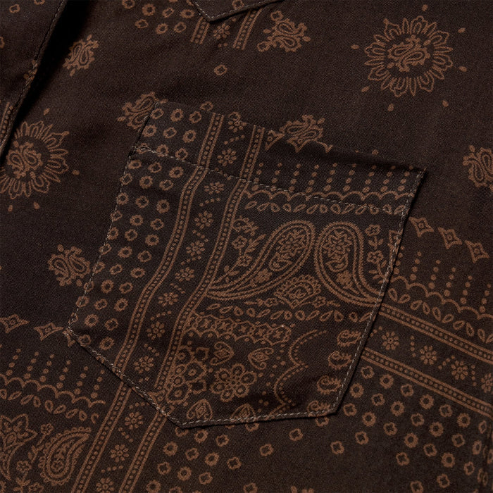 Stetson Brown Patchwork Bandana Print Shirt for Women