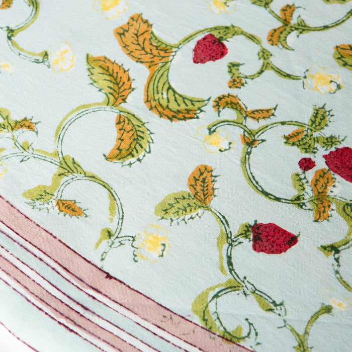 Strawberry Blue | French Tablecloths: 59" x 86"