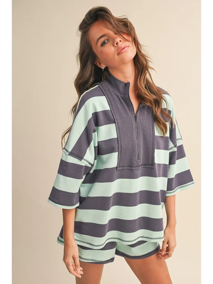 Striped Pull On Shorts