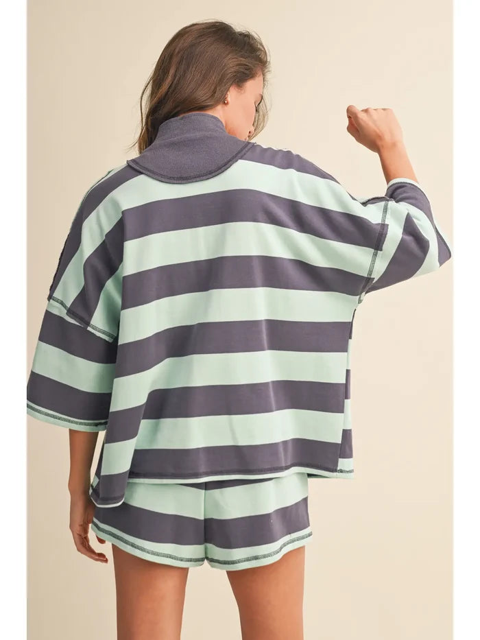 Striped Pull On Shorts
