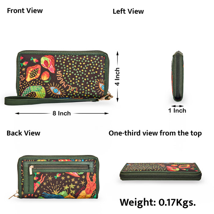 Women's coastal wristlet wallet for travel and daily use-infographic image