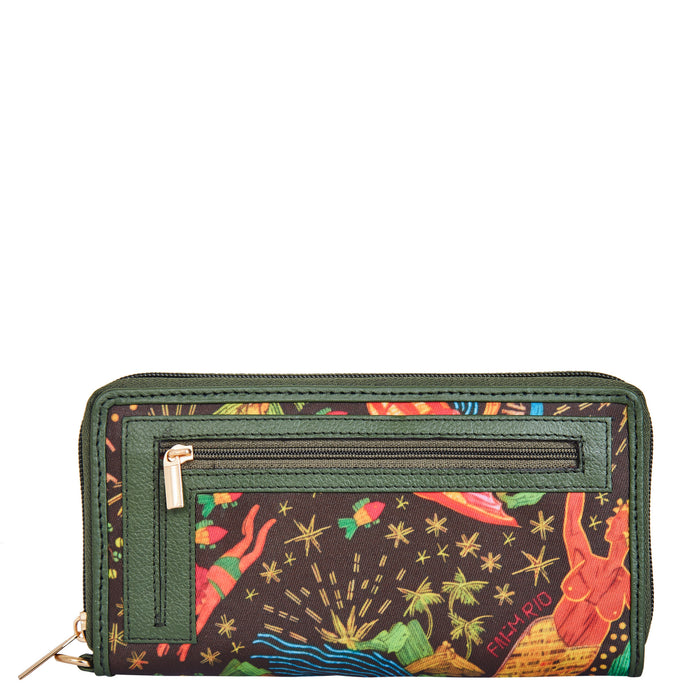 Women's coastal wristlet wallet for travel and daily use-back view