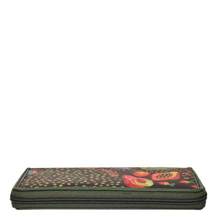 Women's coastal wristlet wallet for travel and daily use-zipper view