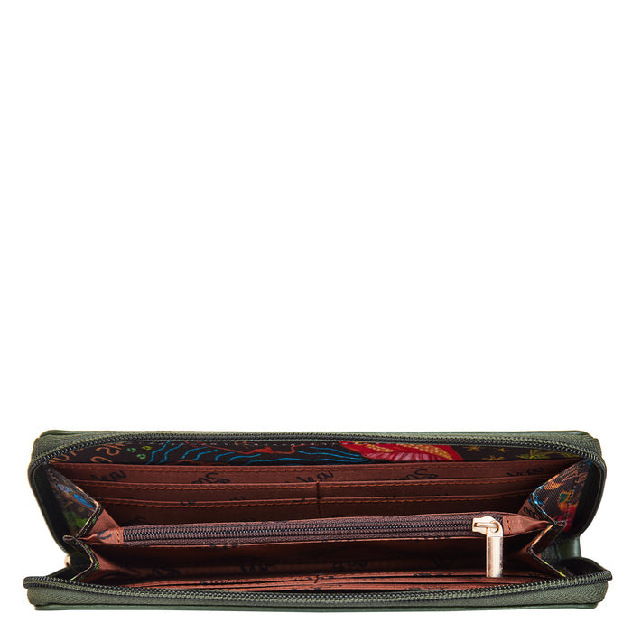 Women's coastal wristlet wallet for travel and daily use-interior view
