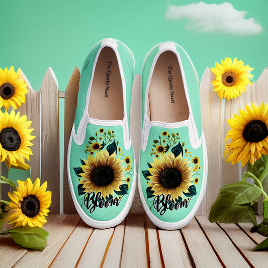 Sunflower Bloom Slipons - The Quirky Naari