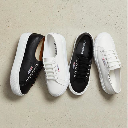 Superga Low - Black Leather