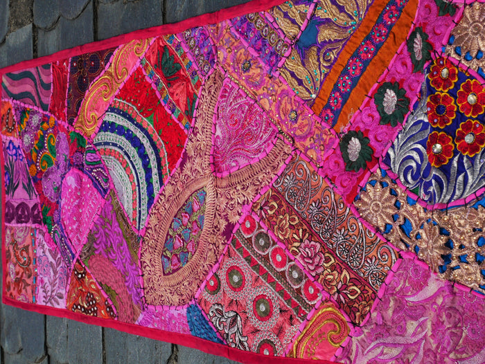 Table runner - wall tapestry boho style Indian wall hanging colorful table runner