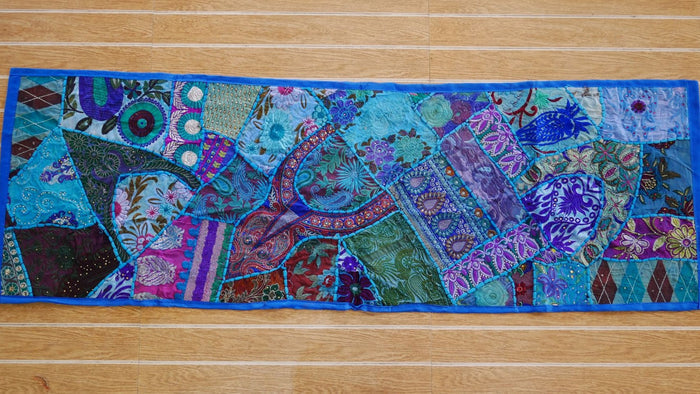 Table runner - wall tapestry boho style Indian wall hanging  colorful table runner