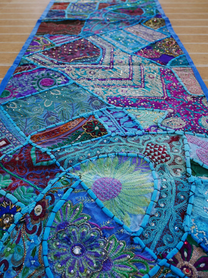 Table runner - wall tapestry boho style Indian wall hanging  colorful table runner