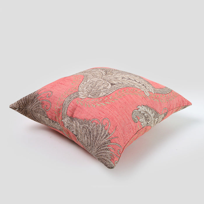 Telas De Mercato Arika Peach Printed Cushion Cover