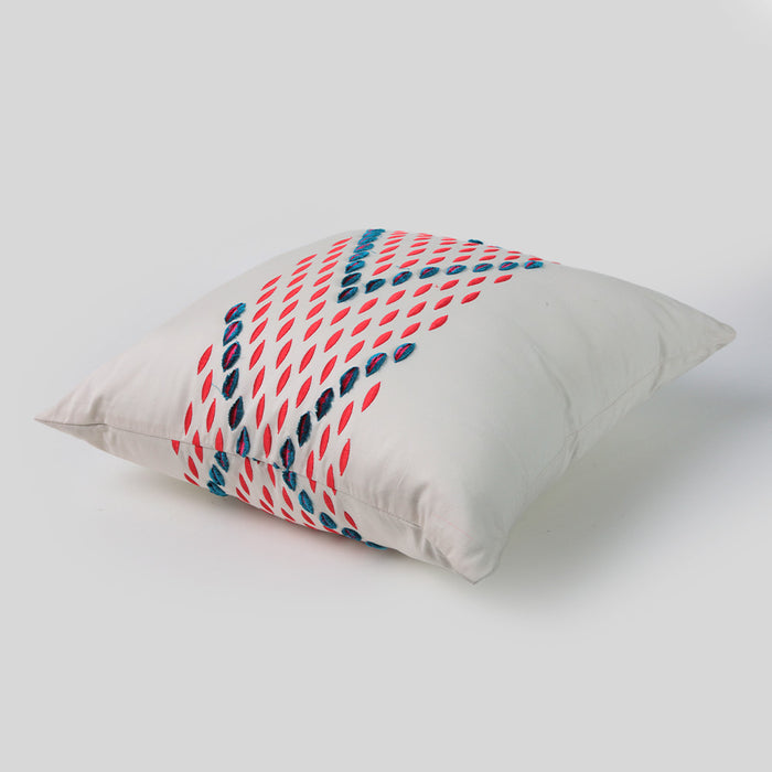 Telas De Mercato Cinetec Red Embroidered Cushion Cover