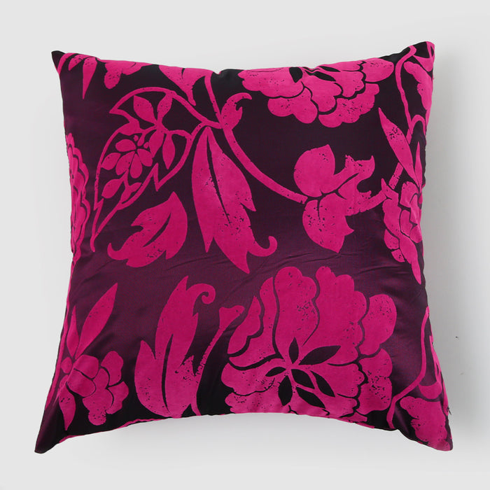 Telas De Mercato Isfara Fushia Printed Cushion Cover