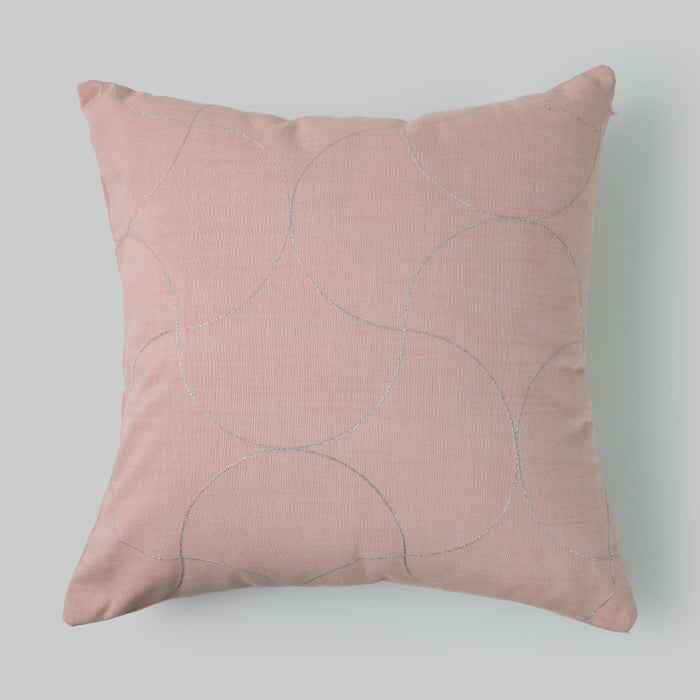 Telas De Mercato Liasse Peach Embroidered Cushion Cover