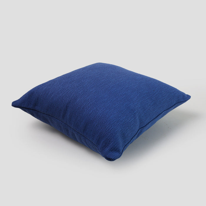 Telas De Mercato Paladro Blue Plain Cushion Cover