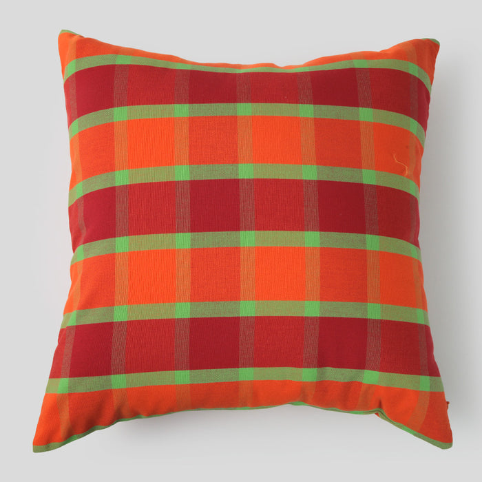 Telas De Mercato Plaid Printed Cushion Cover
