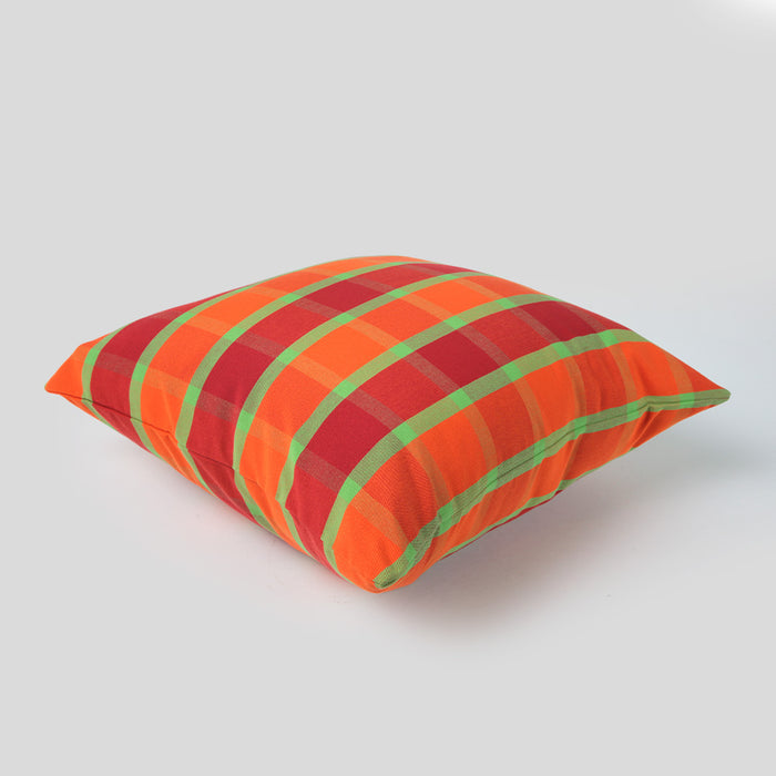 Telas De Mercato Plaid Printed Cushion Cover