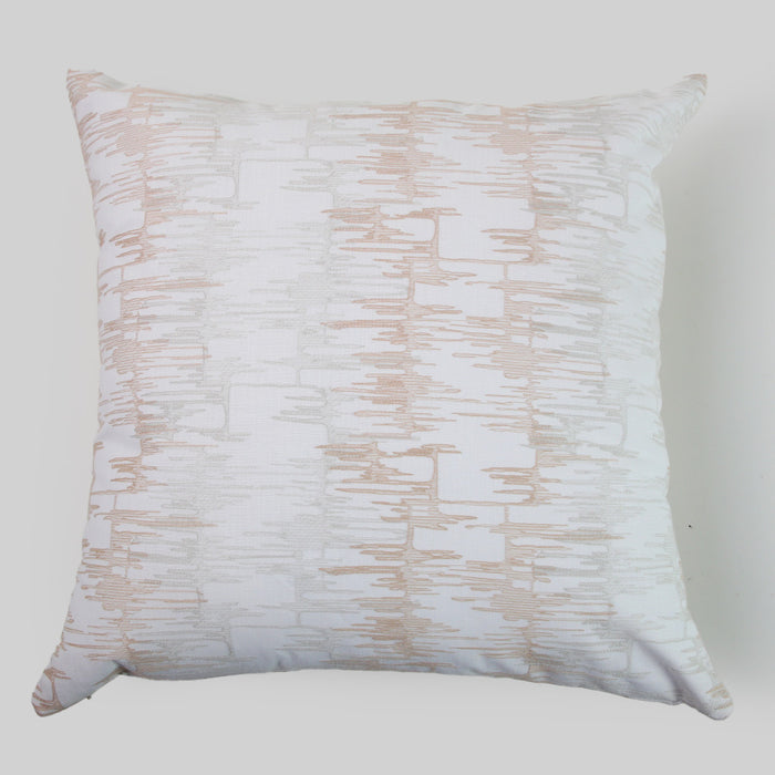 Telas De Mercato Rayures White Embroidered Cushion Cover