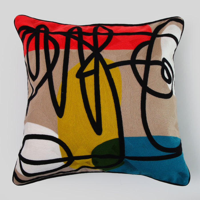 Telas de Mercato Samara Multi Embroidered Cushion Cover