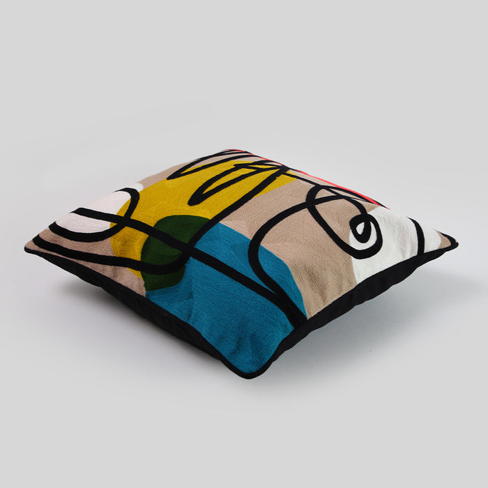 Telas de Mercato Samara Multi Embroidered Cushion Cover