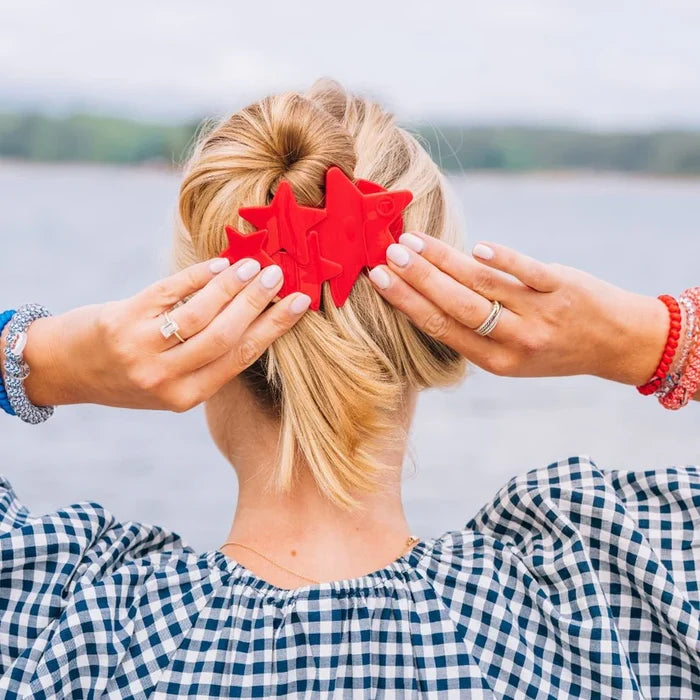 Teleties - Red Shooting Star Large Flat Hair Clip