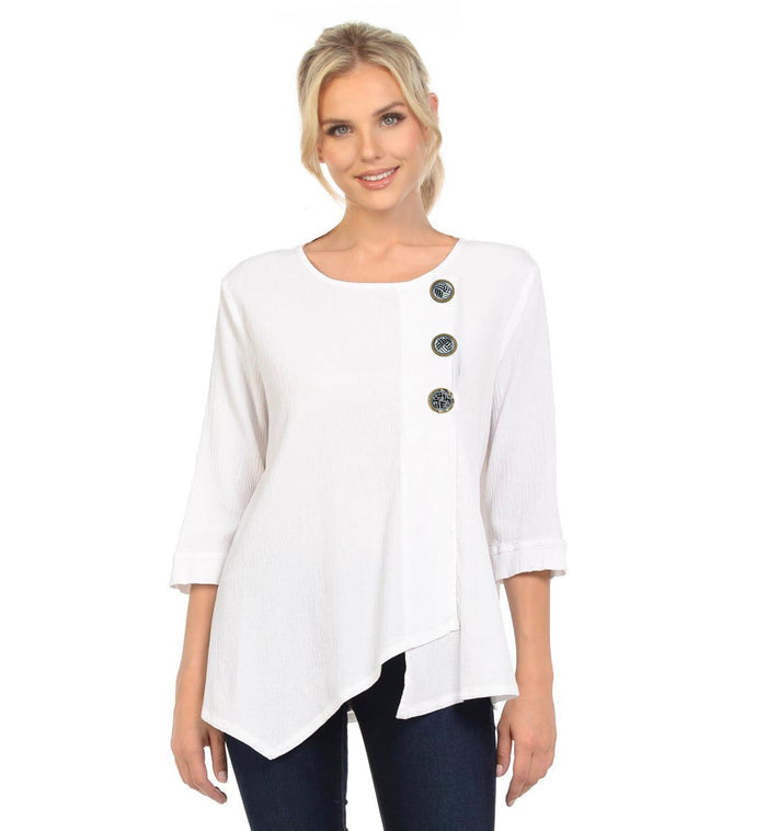 Textured Cotton Asymmetrical Tunic - CG102