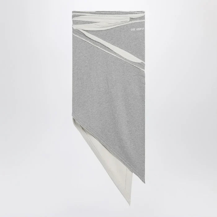 The Attico - Asymmetric grey mélange cotton skirt Brand Skirts 38  IT