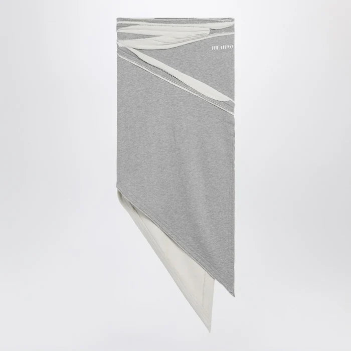 The Attico - Asymmetric grey mélange cotton skirt