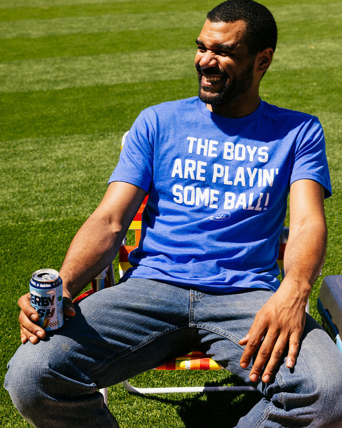 Royal Blue The Boys Are Playin' Ball Vintage T-Shirt Lifestyle