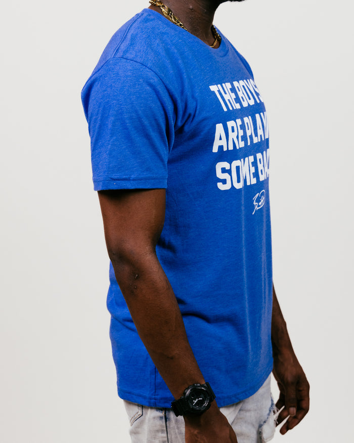 Royal Blue The Boys Are Playin' Ball Vintage T-Shirt Side
