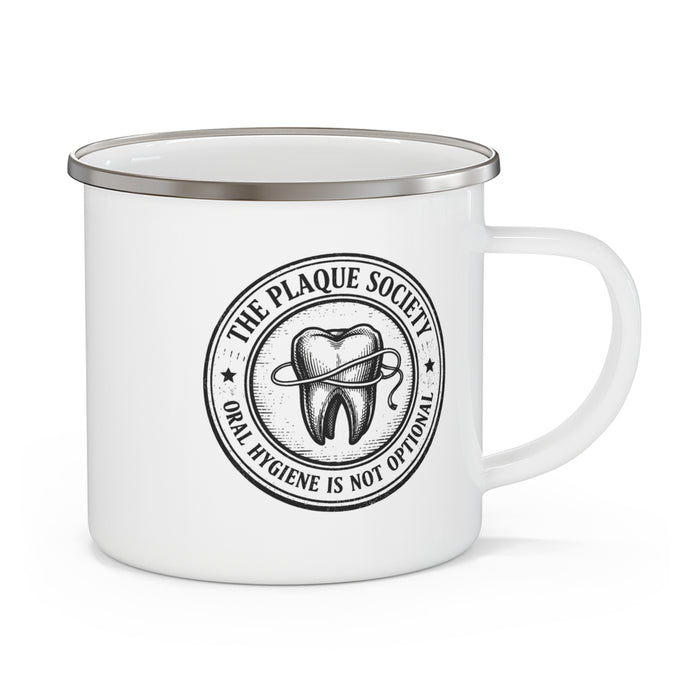 THE PLAQUE SOCIETY — Enamel mug