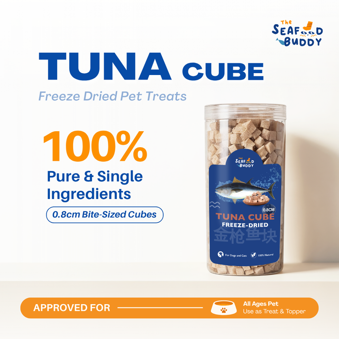 Tuna 0.8cm Cubes | Lean Protein for Strong Muscles & Healthy Body | Cat & Dog