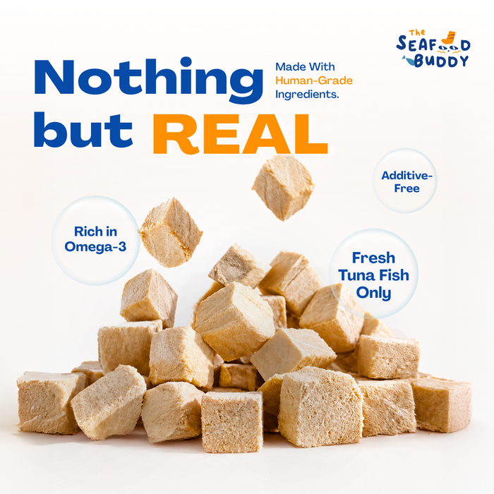 Tuna 0.8cm Cubes | Lean Protein for Strong Muscles & Healthy Body | Cat & Dog