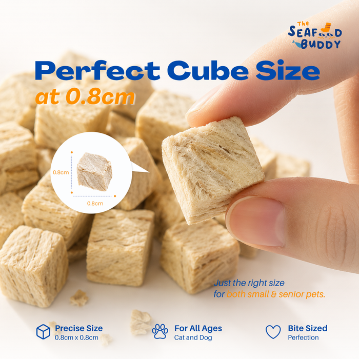 Tuna 0.8cm Cubes | Lean Protein for Strong Muscles & Healthy Body | Cat & Dog