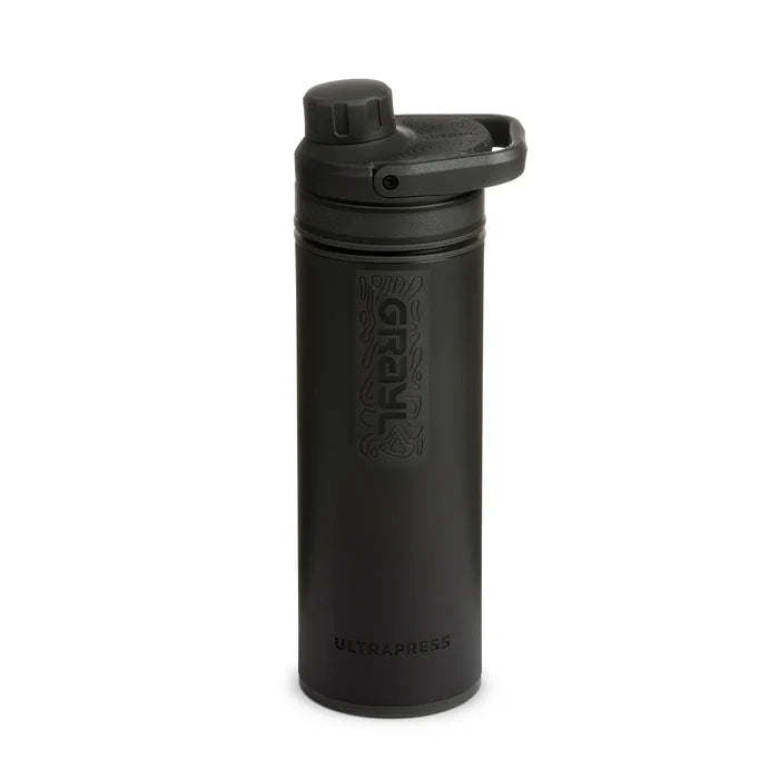 בקבוק טיהור מים Grayl Ultrapress, קומפקטי לטיולים, מסנן 99.99% וירוסים.