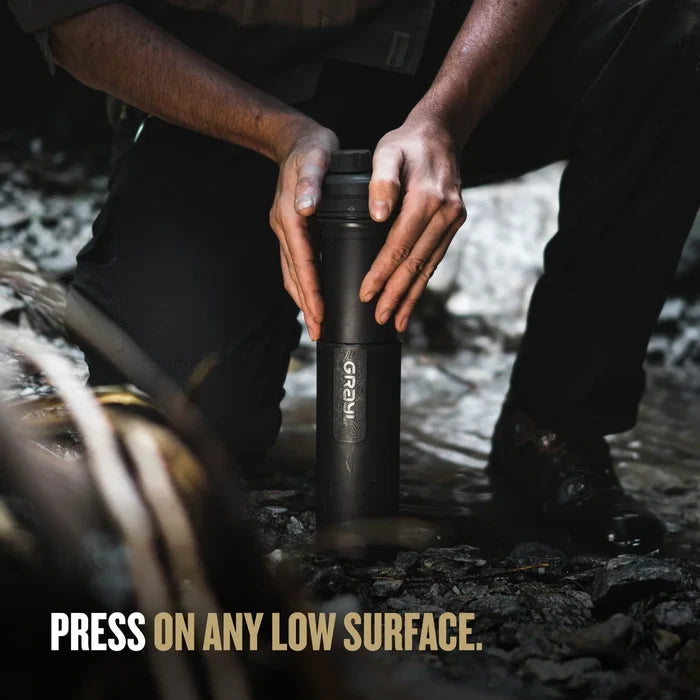 בקבוק Grayl Ultrapress: מסנן משקעים ומיקרו-פלסטיק