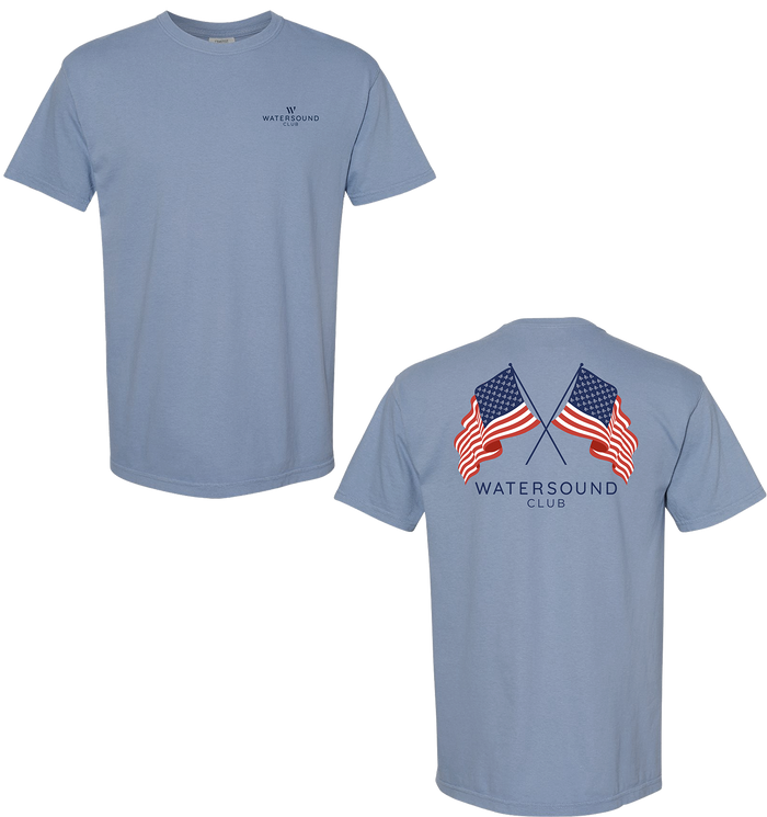 Unisex Washed Denim Flag Tee