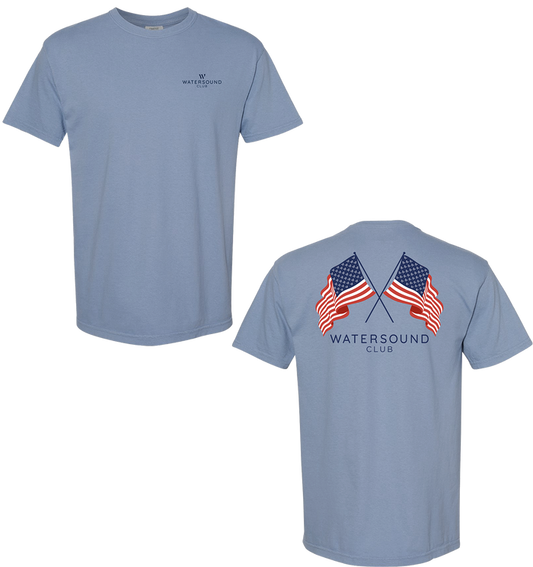 Unisex Washed Denim Flag Tee