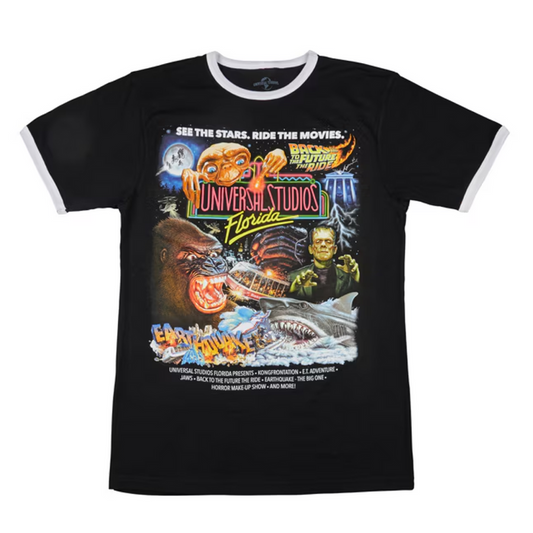 Universal Studios Retro Marquee Adult Ringer T-Shirt