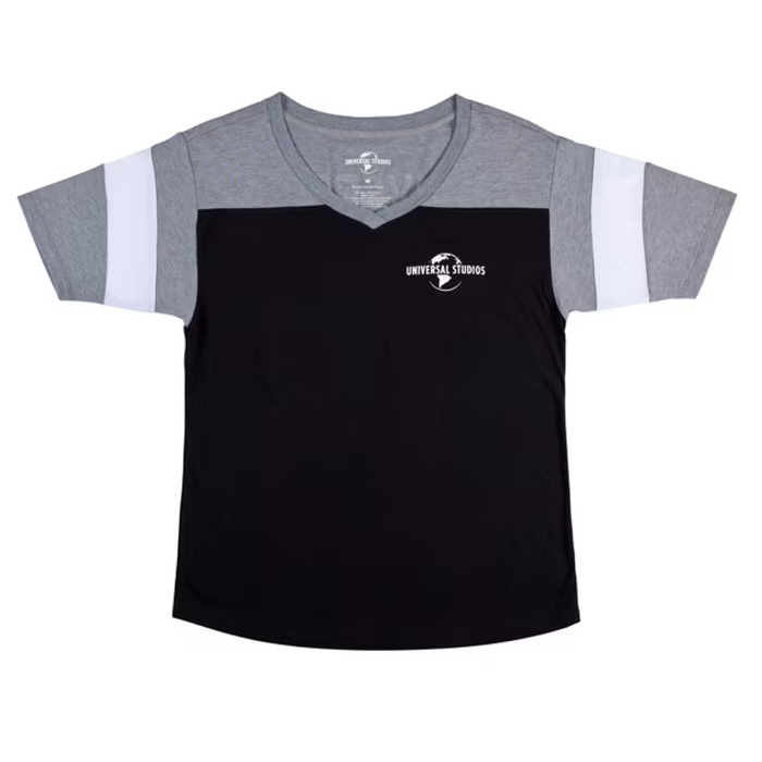 Universal Studios Ladies Black V-Neck T-shirt-1