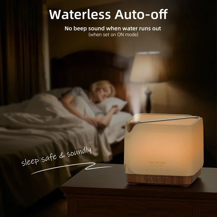 UPGRADE Cube Light Wood Essential Oil Diffuser