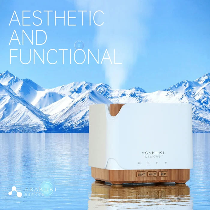 UPGRADE Cube Light Wood Essential Oil Diffuser