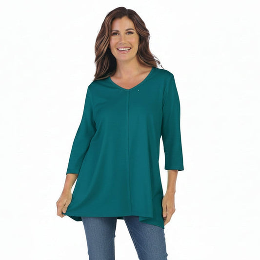 V-Neck Tunic Top in Pacific Blue - SC115-PBLU
