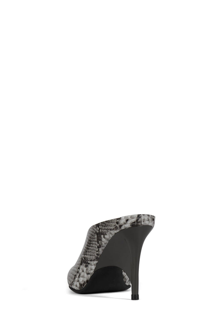 VADER Jeffrey Campbell Heeled Mule Grey Black Python
