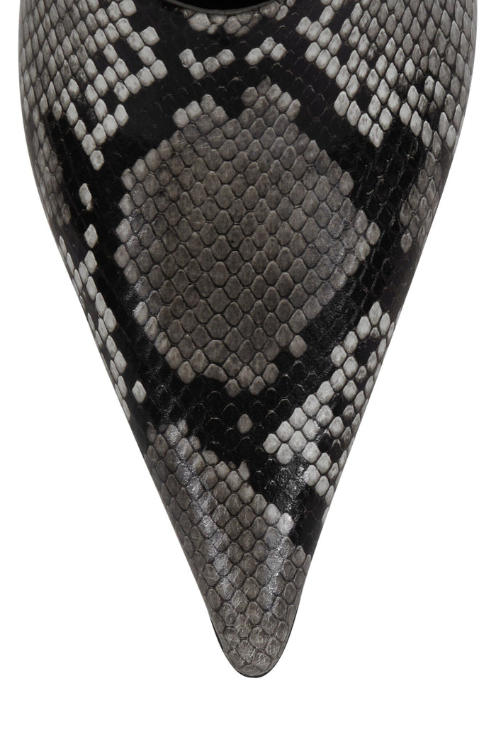 VADER Jeffrey Campbell Heeled Mule Grey Black Python