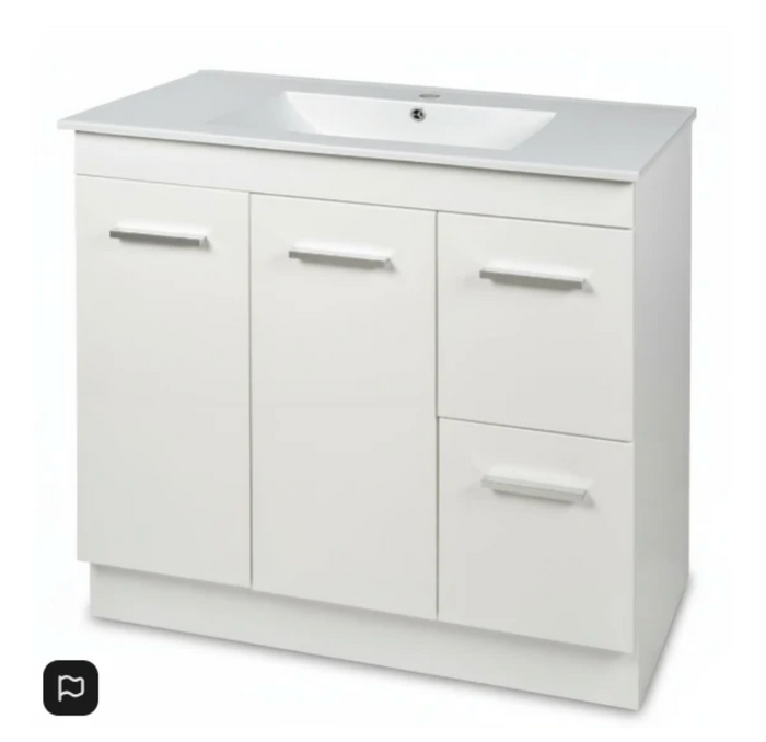 Vanity - Dekkor Series Plywood 900/1200x370 White (Slim Top) - 100% Water Proof